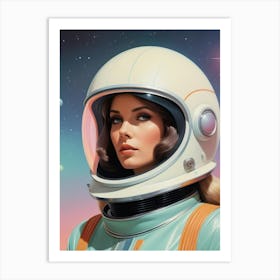 Space Girl vintage retro sci-fi art 1 Art Print