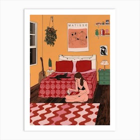 Girl In A Bedroom Art Print