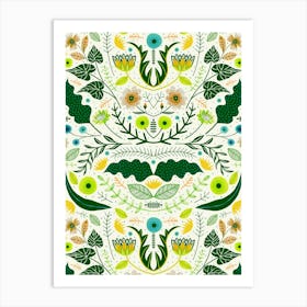 Flora Ornamental - Green Art Print