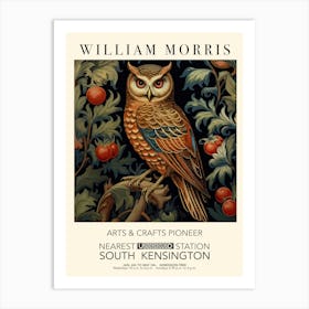 William Morris Print Exhibition Poster Owl Print Art Print