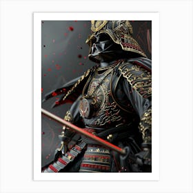 Darth Vader As A Vintagepunk Samurai 16 Art Print