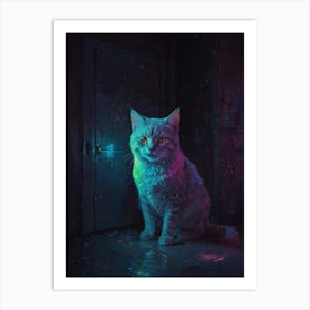 Cat In The Dark 3 Art Print