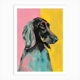 Afghan Hound Dog Colourful Illustration Art Print
