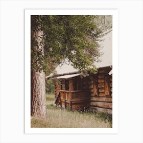 Log Cabin In Meadow Art Print