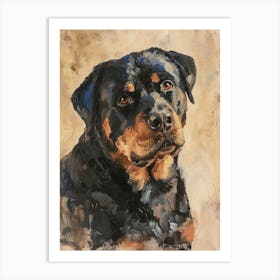 Rottweiler Acrylic Painting 8 Art Print