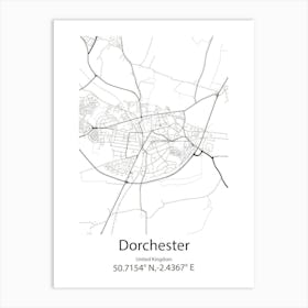 Dorchester,United Kingdom Minimalist Map Art Print