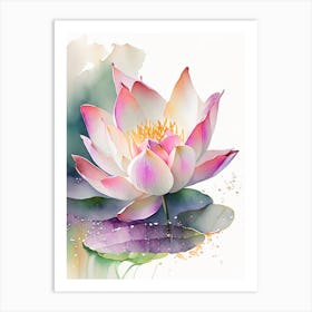 Lotus Flower Petals Watercolour 5 Art Print