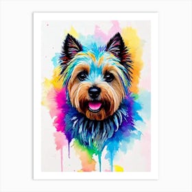Cairn Terrier Rainbow Oil Painting Dog Art Print