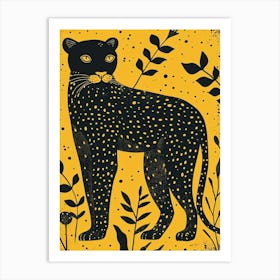 Yellow Black Panther 1 Art Print