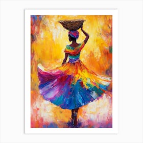 African Woman With Basket 16 Art Print