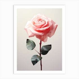 Polygonal Rose 8 Art Print