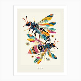 Colourful Insect Illustration Wasp 8 Poster Art Print