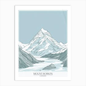 Mount Robson Canada Color Line Drawing 8 Poster Art Print