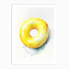 Lemon Filled Donut Cute Neon 1 Art Print