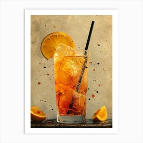 Aperol Spritz Art Print Iced Tea Art Print