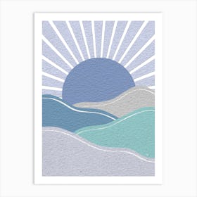 Blue Sunset 1 Art Print