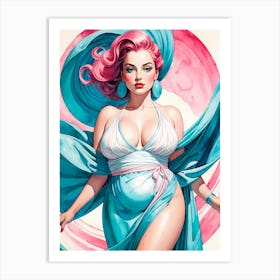 Portrait Of A Curvy Woman Wearing A Sexy Costume (10) Art Print