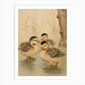 Cute Duckling Illustration 3 Art Print