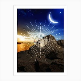 Moon And The Stars - Mystic Moon poster #3 Art Print