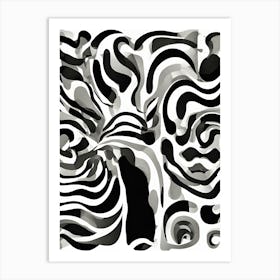 Abstract Black And White Painting 1 Art Print
