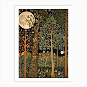 William Morris Moonlight In The Forest 83 Art Print