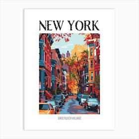 Greenwich Village New York Colourful Silkscreen Illustration 2 Poster Art Print