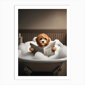 Cockapoo Soaking In The Bath Art Print