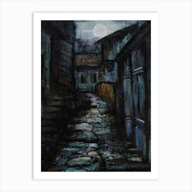 Moonlit Alley Art Print