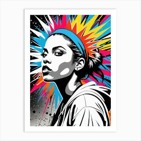 Graffiti Mural Of Beautiful Hip Hop Girl 61 Art Print