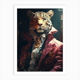 Leopard In A Suit Art Print