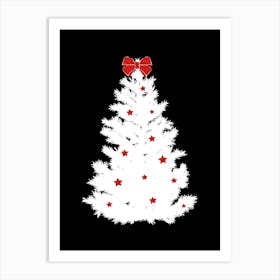 Nordic white Xmas Tree Art Print