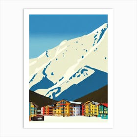 Ischgl, Austria Midcentury Vintage Skiing Poster Art Print