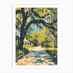 Audubon Park And Zoo Storybook Illustration 3 Art Print