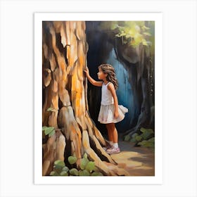 Little Girl In The Forest Art Print