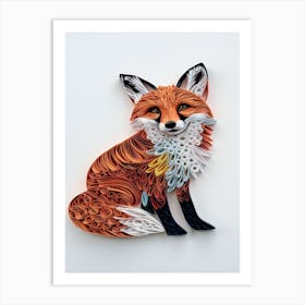 Quilling Fox Art Print