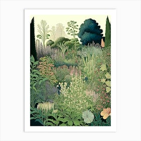 Giverny Gardens, France Vintage Botanical Art Print
