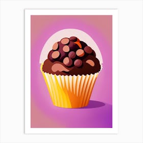 Double Chocolate Chip Muffin Bakery Product Pop Matisse Flower Art Print