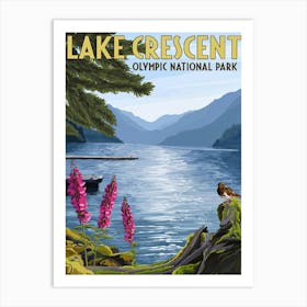 Lake Crescent Olympic National Park Art Print