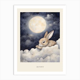 Sleeping Baby Bunny 4 Nursery Poster Art Print