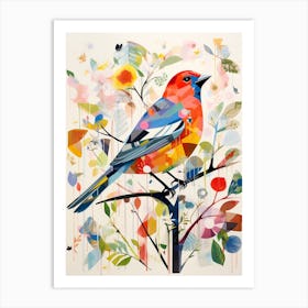 Bird Painting Collage Finch 1 Art Print