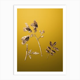 Gold Botanical Pistachio on Mango Yellow n.1097 Art Print