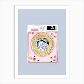 Pink Washing Machine Art Print