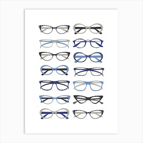 Blue Glasses Print Art Print