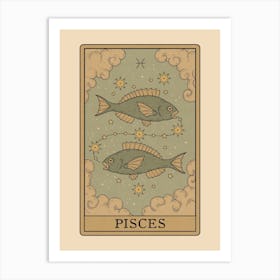 Pisces Tarot Zodiac Art Print