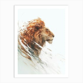 Barbary Lion Water 1 Art Print