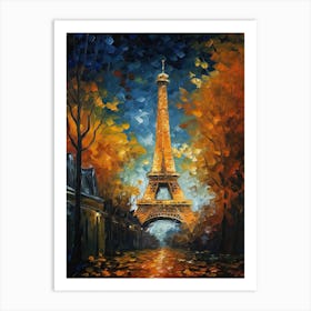 Eiffel Tower Paris Van Gogh Style 2 Art Print