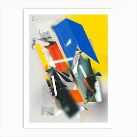 Abstract Mobile Black Blue Yellow Red Art Print