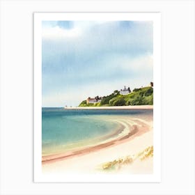 Shanklin Beach, Isle Of Wight Watercolour Art Print