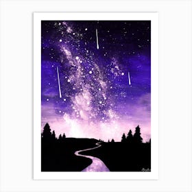 Star Gazing Purple Art Print