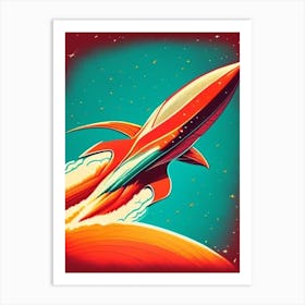 Flyby 1 Vintage Sketch Space Art Print